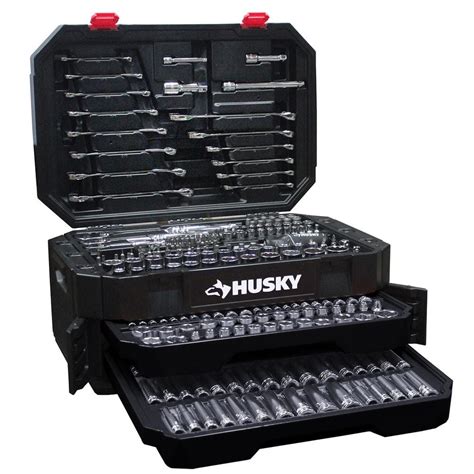 250 pc mechanics tool set metal box|Husky Mechanics Tool Set with Steel Storage Chest .